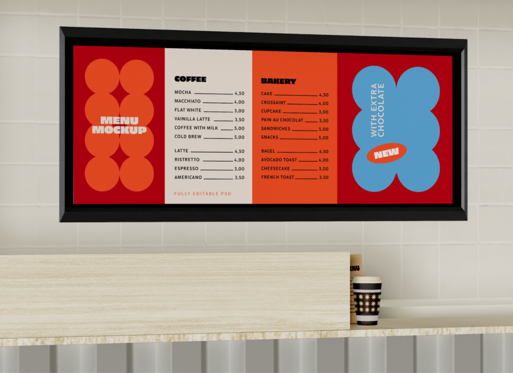 menu board white space